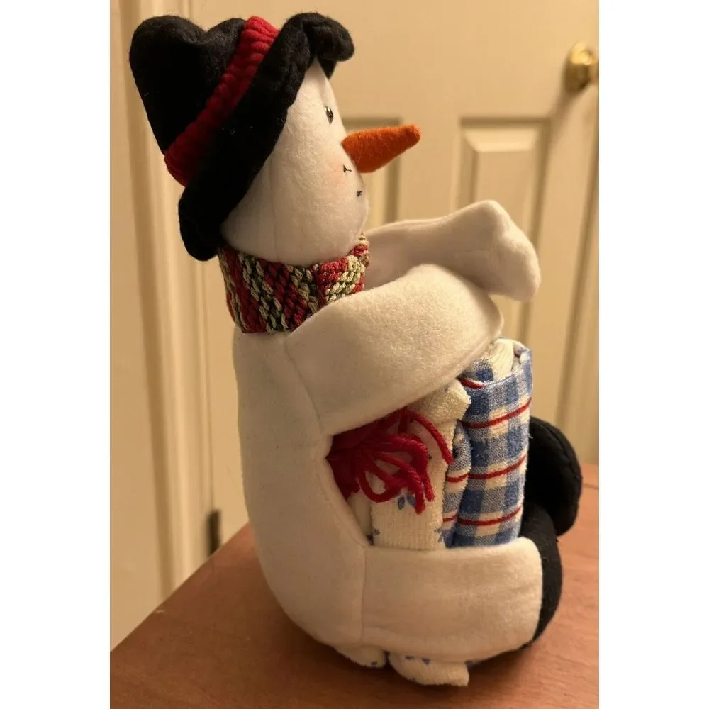 Christmas Snowman Plush Cloth Towel Set Holiday Home Decor Dish Kitchen 3 Towels